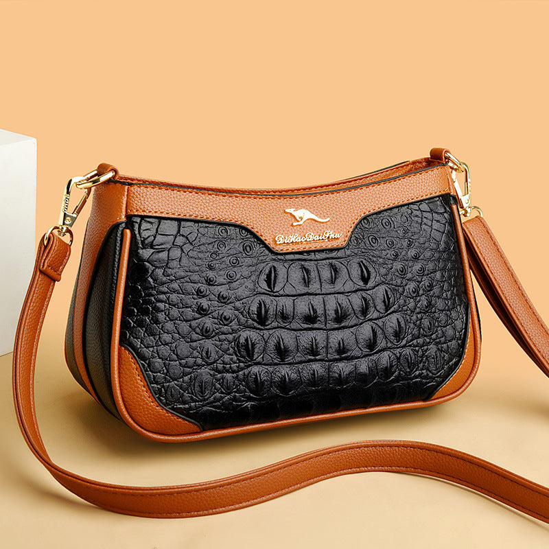 Petit Sac Carré au Motif Crocodile