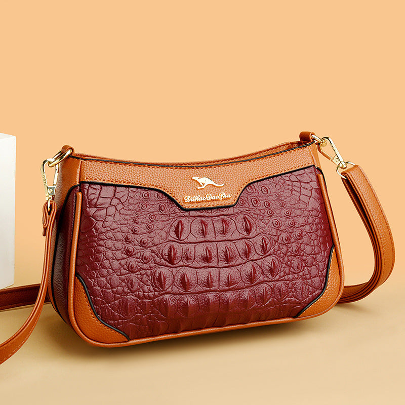Petit Sac Carré au Motif Crocodile