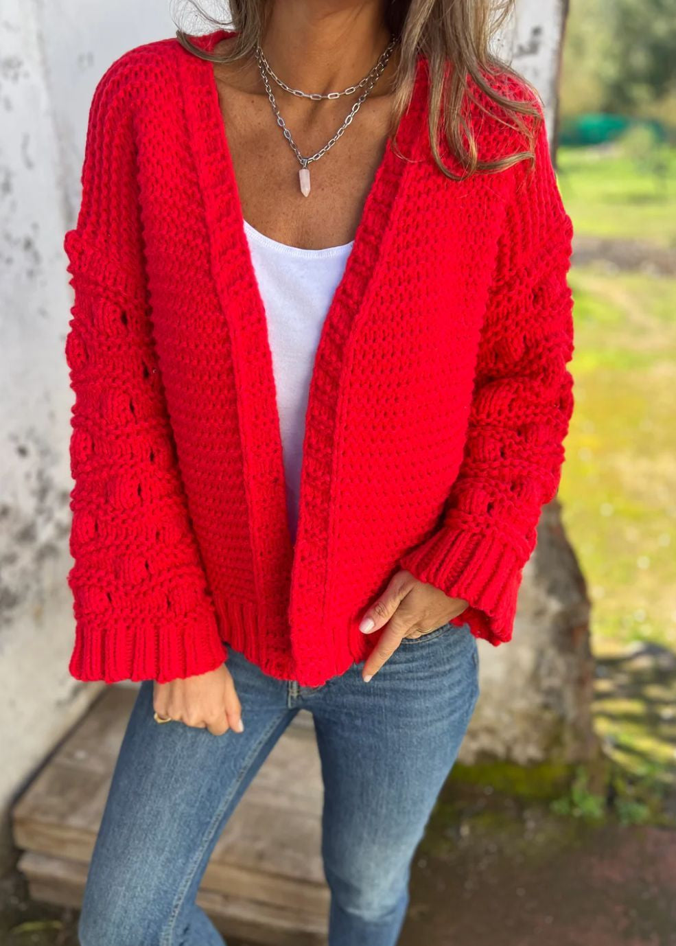 Cardigan Automne-Hiver – Maille Épaisse Tendance Femme.
