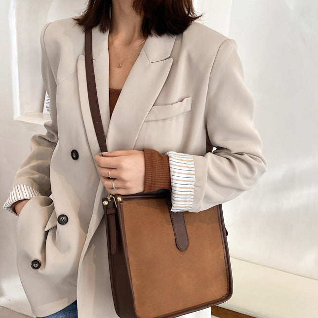 Sac Carré Compact en Cuir Synthétique